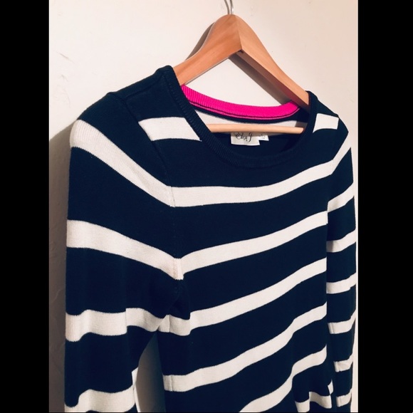 Eliza J Black White & Pink Striped Sweater Dress - Picture 5 of 7